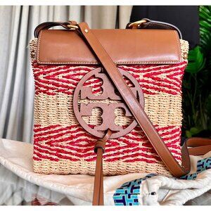 ✺ AUTHENTIC TORY BURCH RED STRIPED MILLER SHOULDER BAG/CROSSBODY
